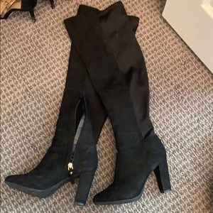 Over the knee high heel boots